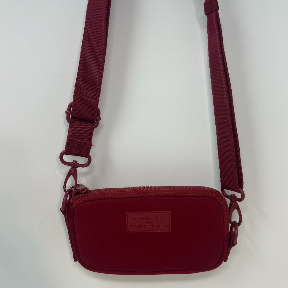 Dagne Dover x Sephora Burgundy Red Neoprene Mini Crossbody Bag NWOT